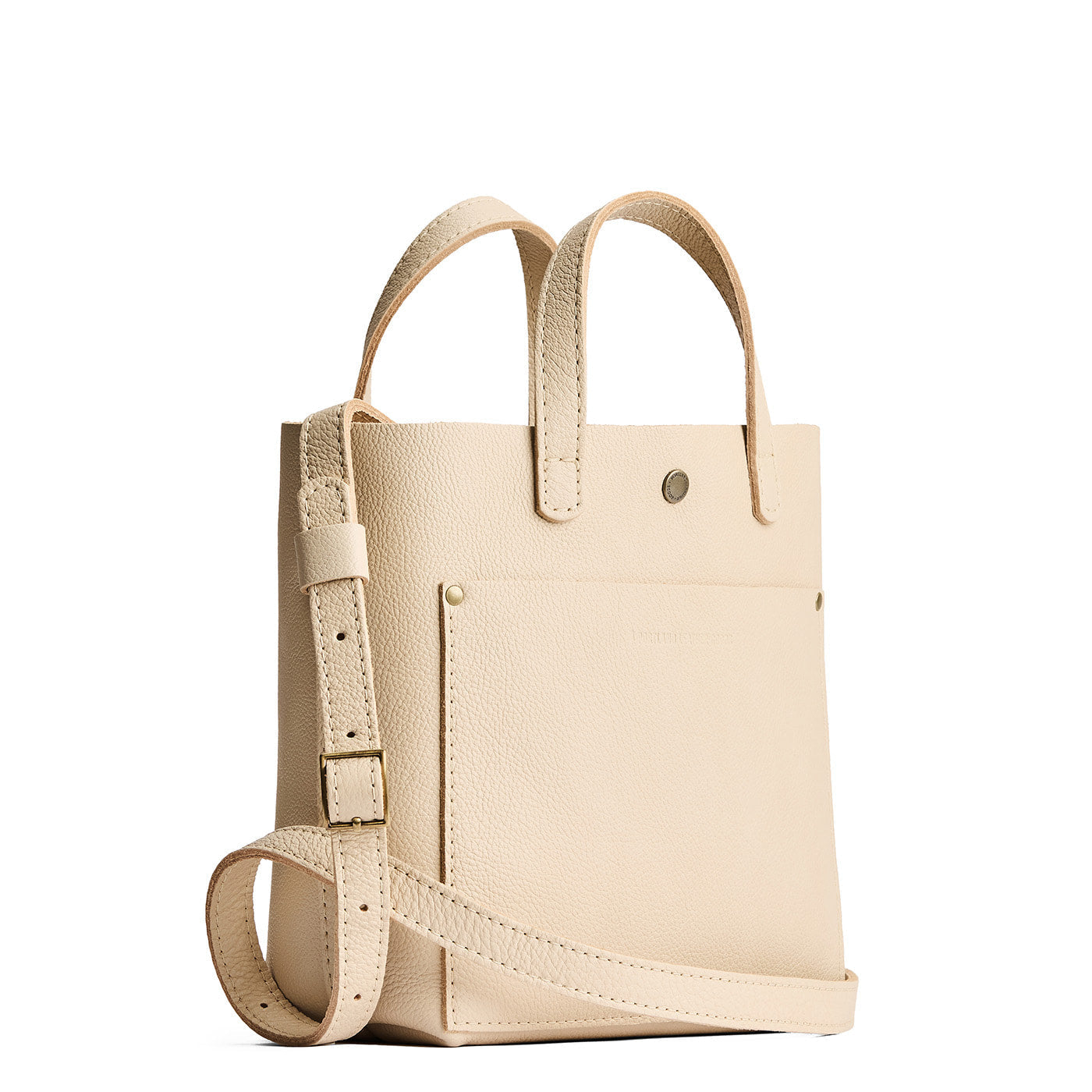 Pebbled Bone*Classic | Crossbody tote bag with snap closure and front pocket