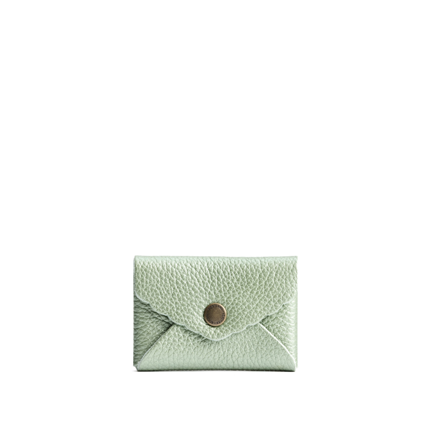 Beetle | Small leather card wallet with scalloped edge