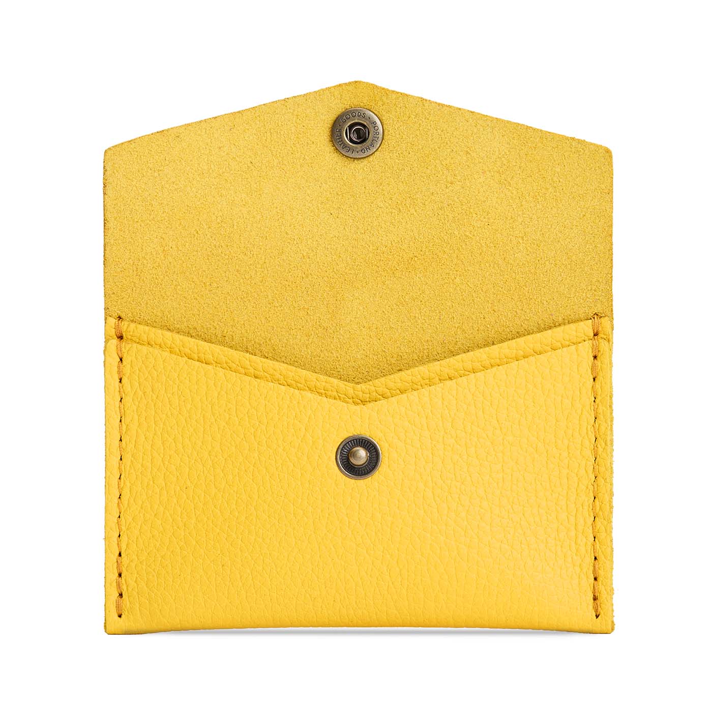 Canary | Small leather envelope card wallet with snap closure