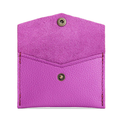Cattleya | Small leather envelope card wallet with snap closure