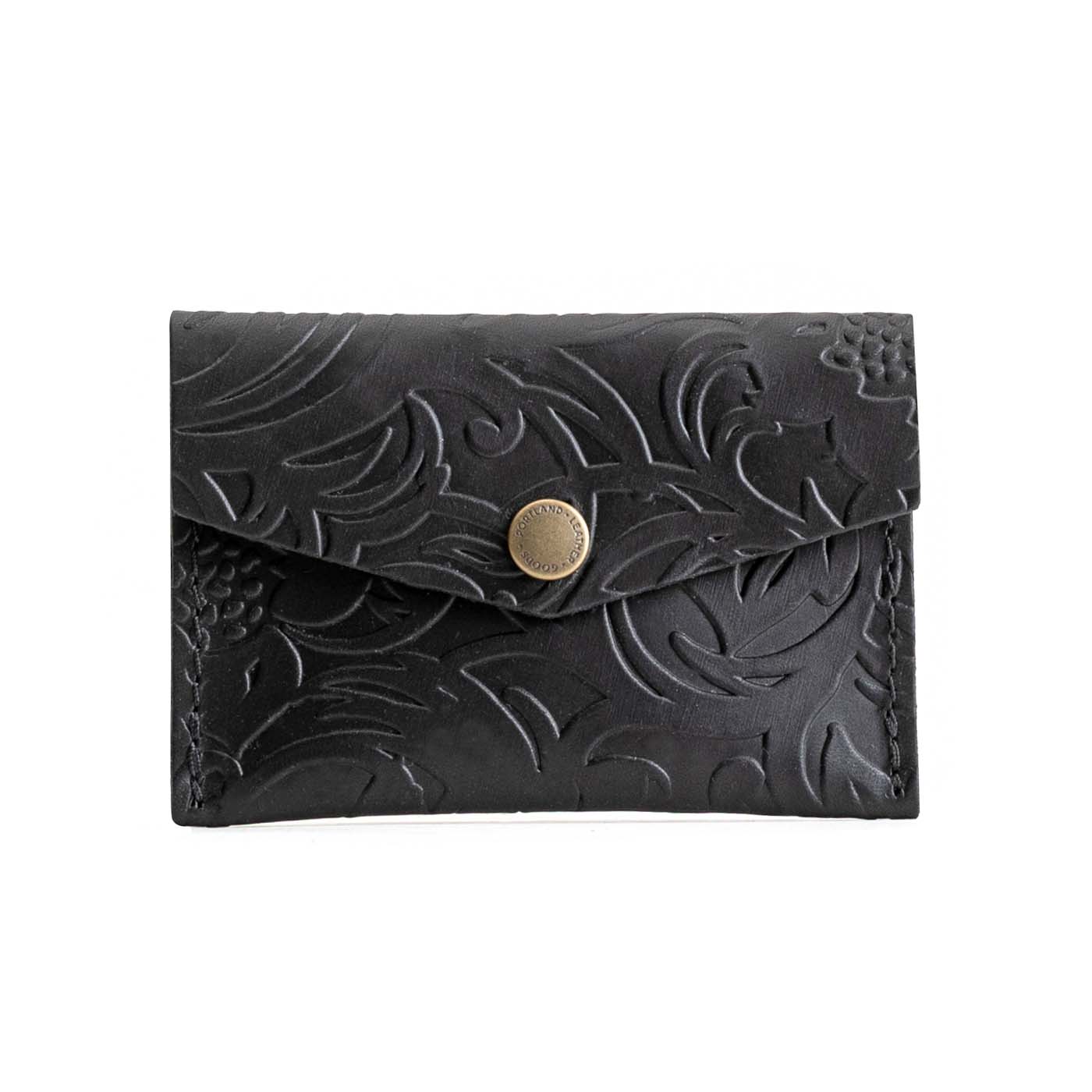 Dahlia | Small leather envelope card wallet with snap closure