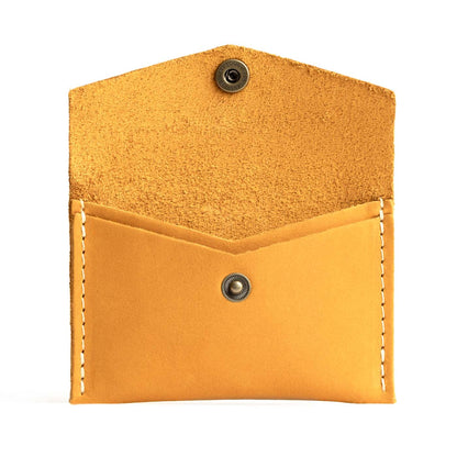 Turmeric | Small leather card wallet with snap closure