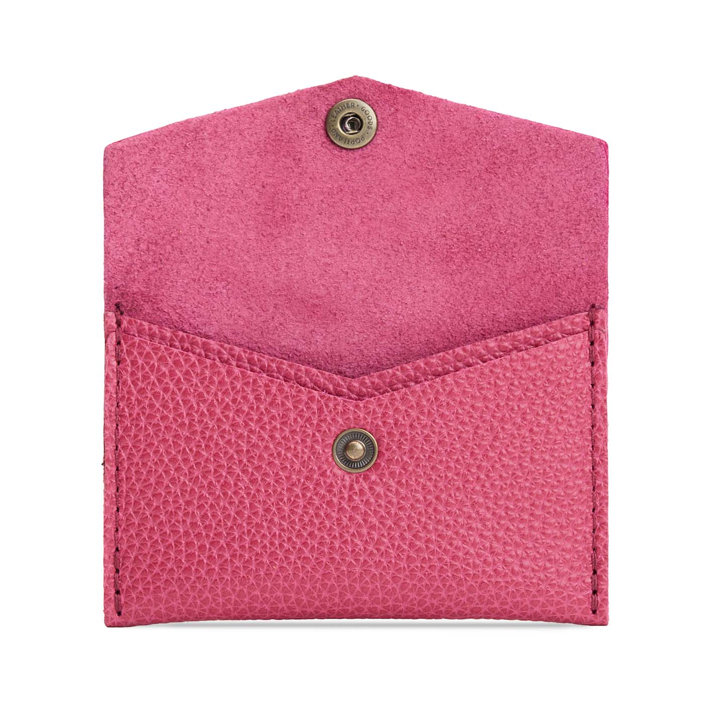 Wild Rose | Small leather envelope card wallet with snap closure