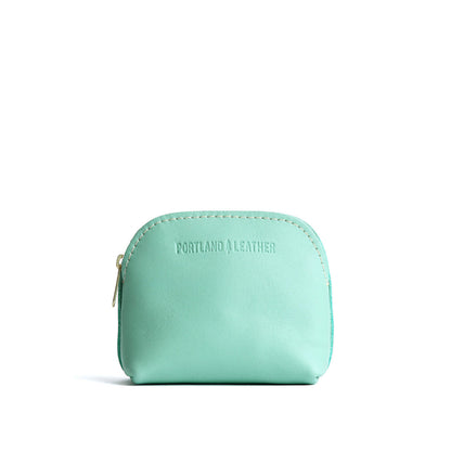 Mint*Mini | Compact leather pouch with top zipper