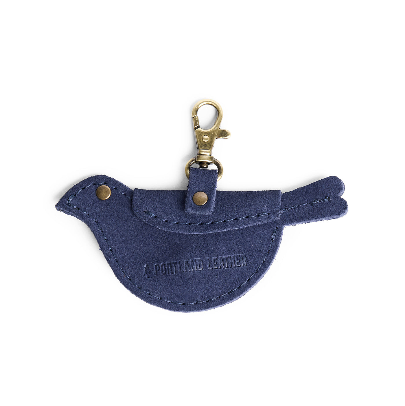 Alaska Blue | Bird shaped pouch with button closure and lobster clasp
