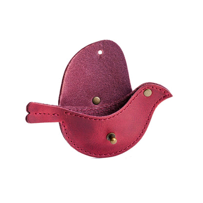 Anemone | Bird shaped pouch with button closure and lobster clasp