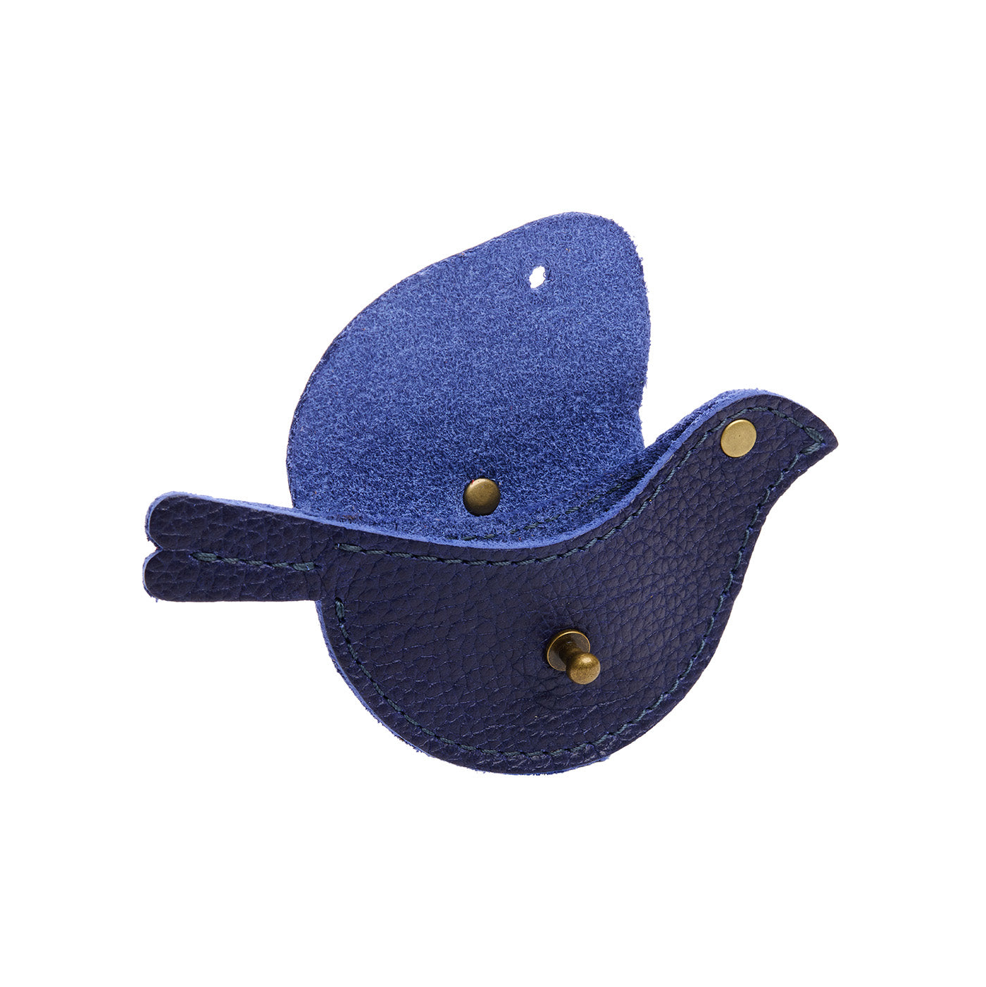 Cobalt | Bird shaped pouch with button closure and lobster clasp