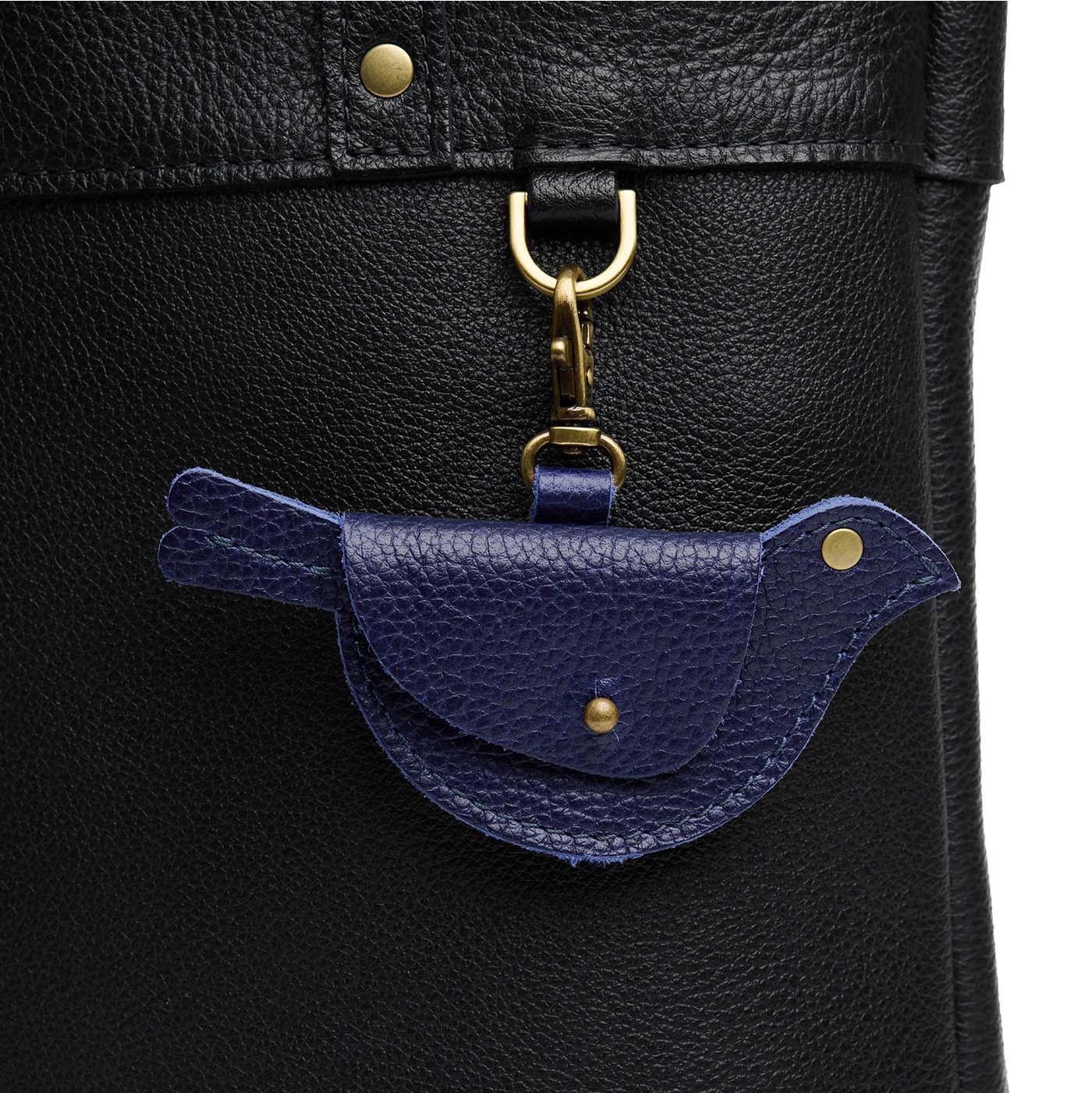 Cobalt | Bird shaped pouch with button closure and lobster clasp