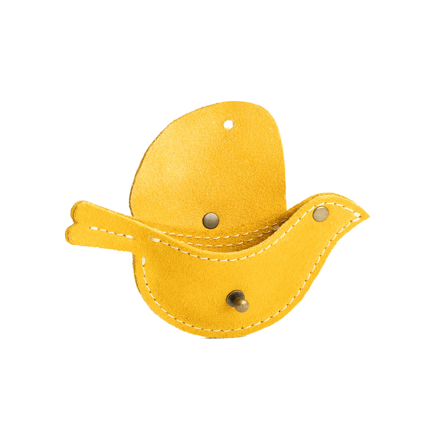 Hello Yello1 | Bird shaped pouch with button closure and lobster clasp