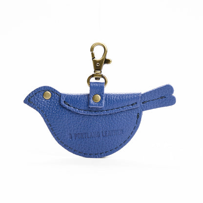 Molino Blue | Bird shaped pouch with button closure and lobster clasp