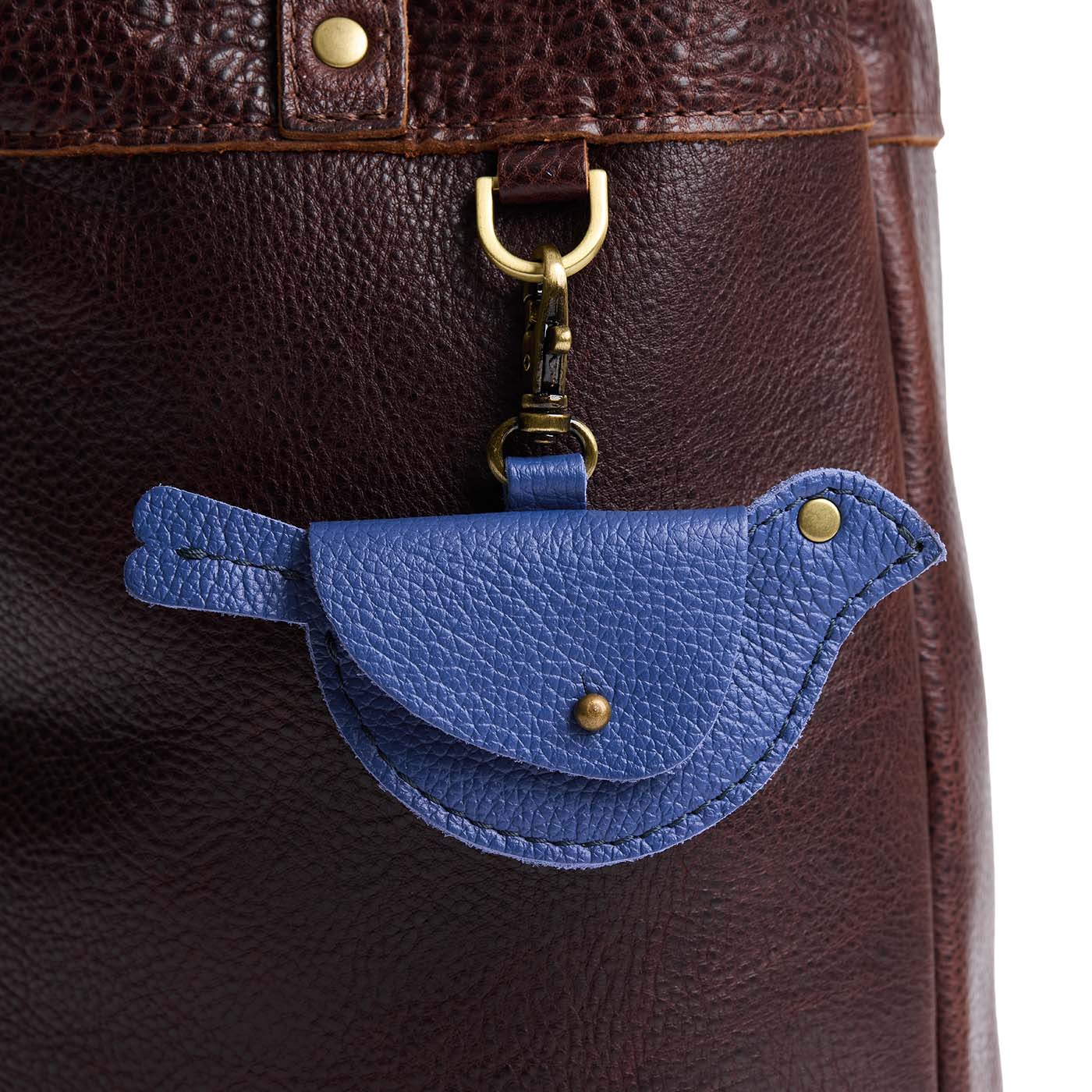 Molino Blue | Bird shaped pouch with button closure and lobster clasp