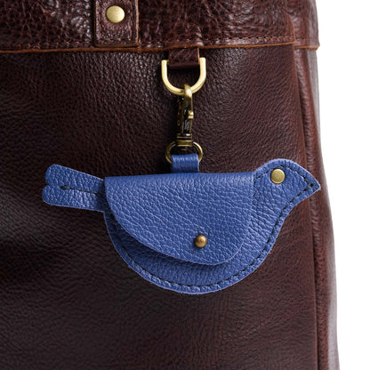 Molino Blue | Bird shaped pouch with button closure and lobster clasp