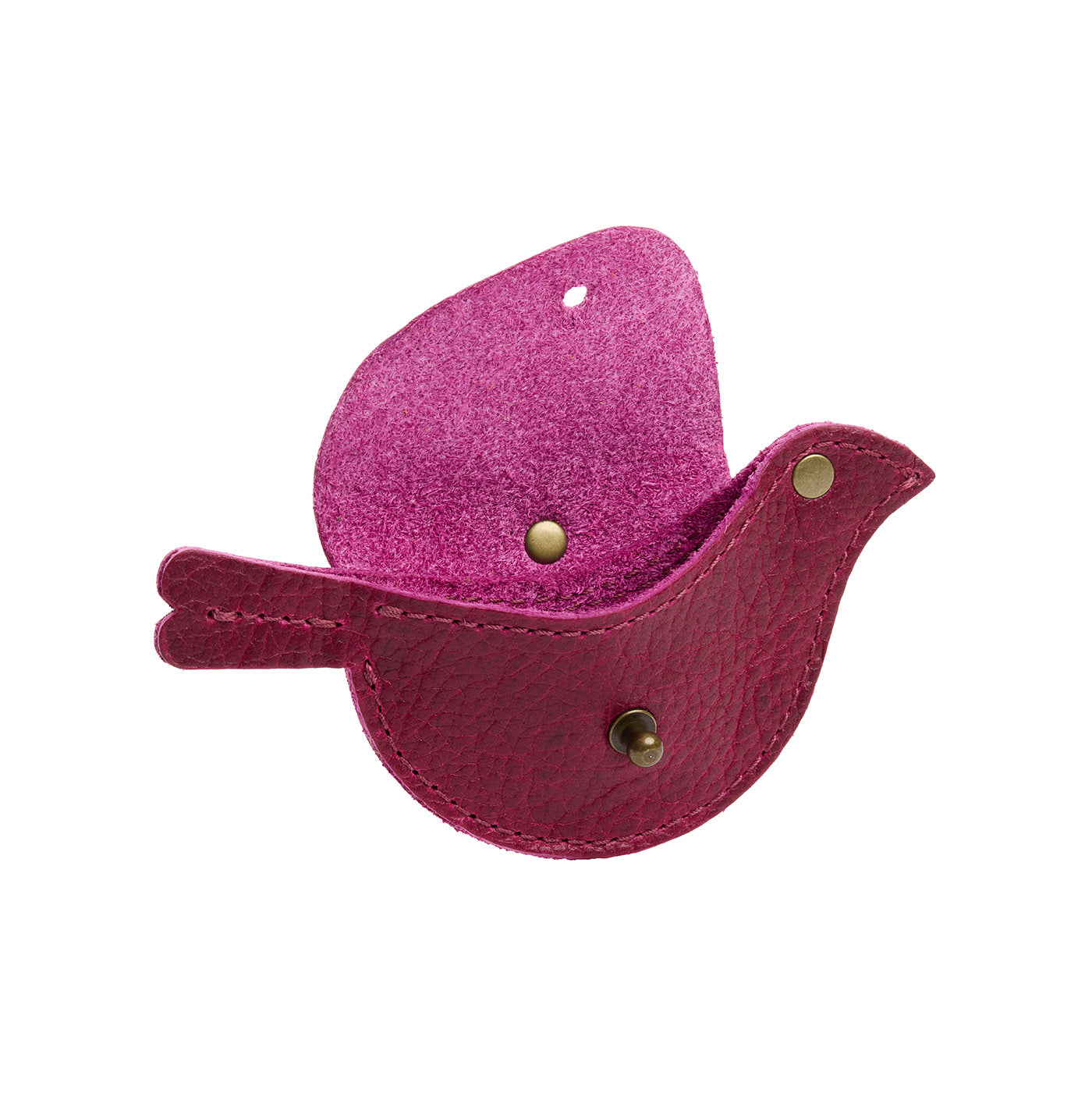 Orchid | Bird shaped pouch with button closure and lobster clasp