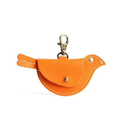All Color: Clementine | Bird shaped pouch with button closure and lobster clasp