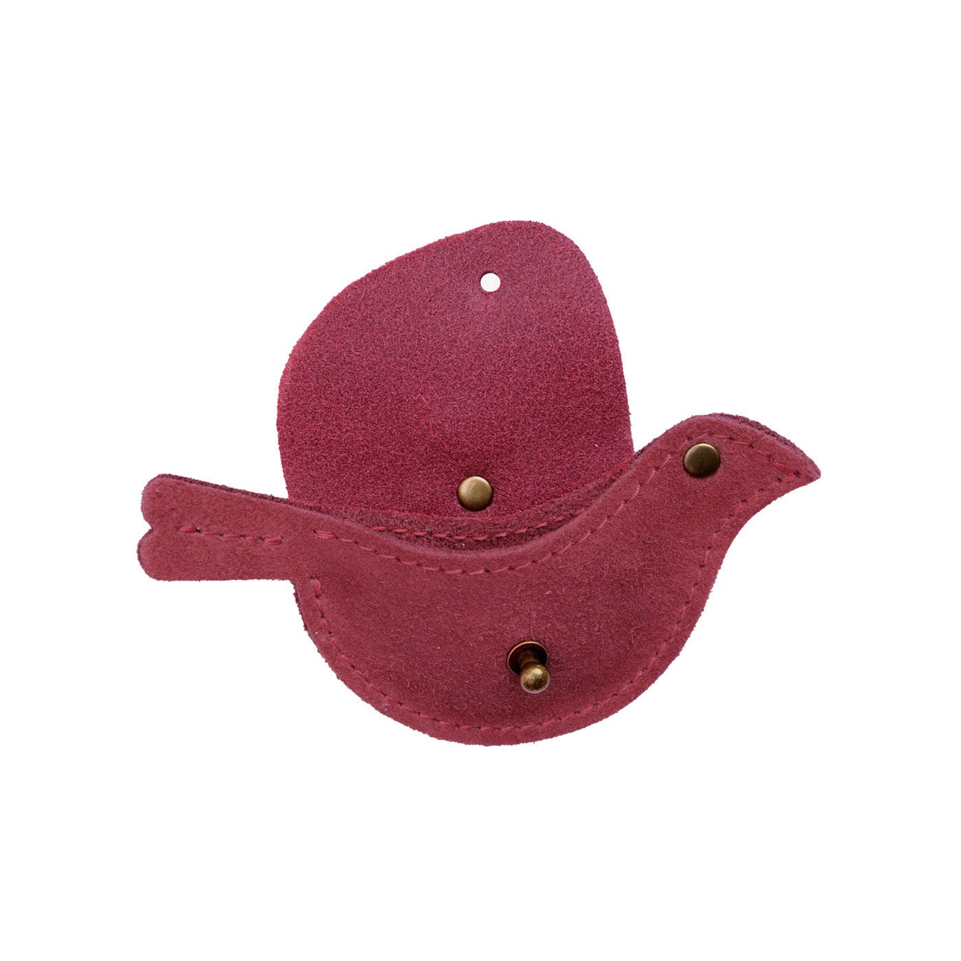 Red Panda | Bird shaped pouch with button closure and lobster clasp