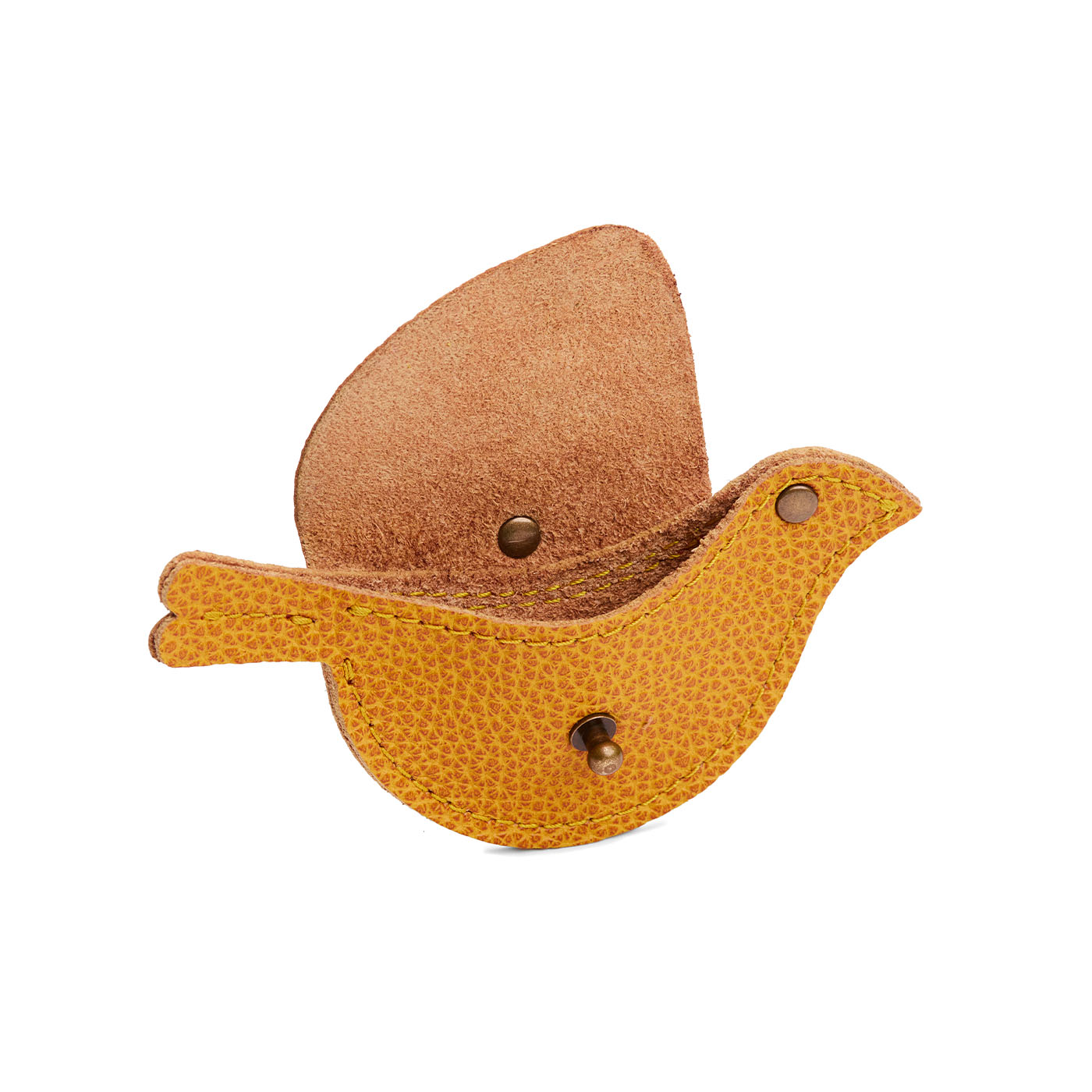 Sunshine | Bird shaped pouch with button closure and lobster clasp