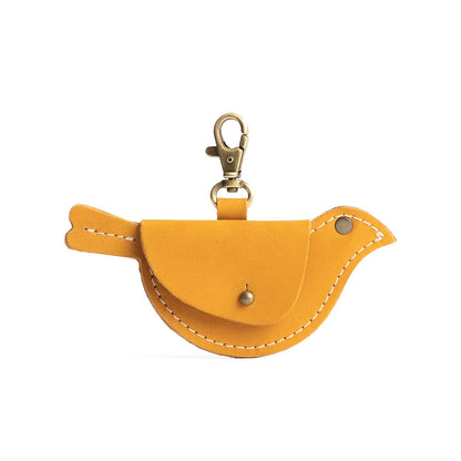 Turmeric | Bird shaped pouch with button closure and lobster clasp