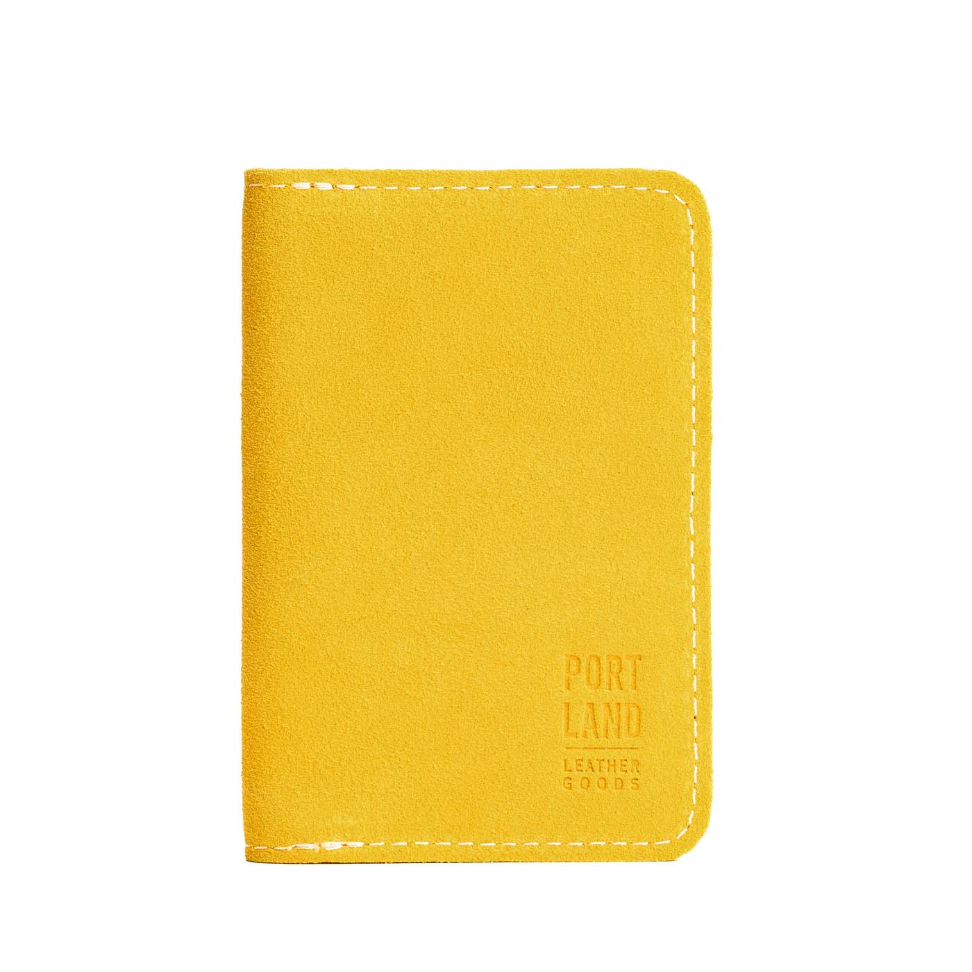 Hello Yellow | Leather passport case with PLG logo