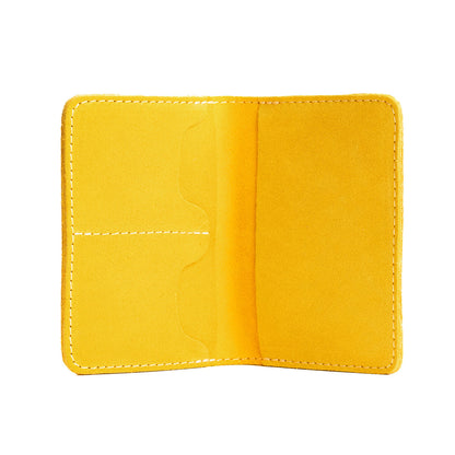 Hello Yellow | Leather passport case with PLG logo