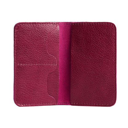 Orchid | Leather passport case with PLG logo open shot
