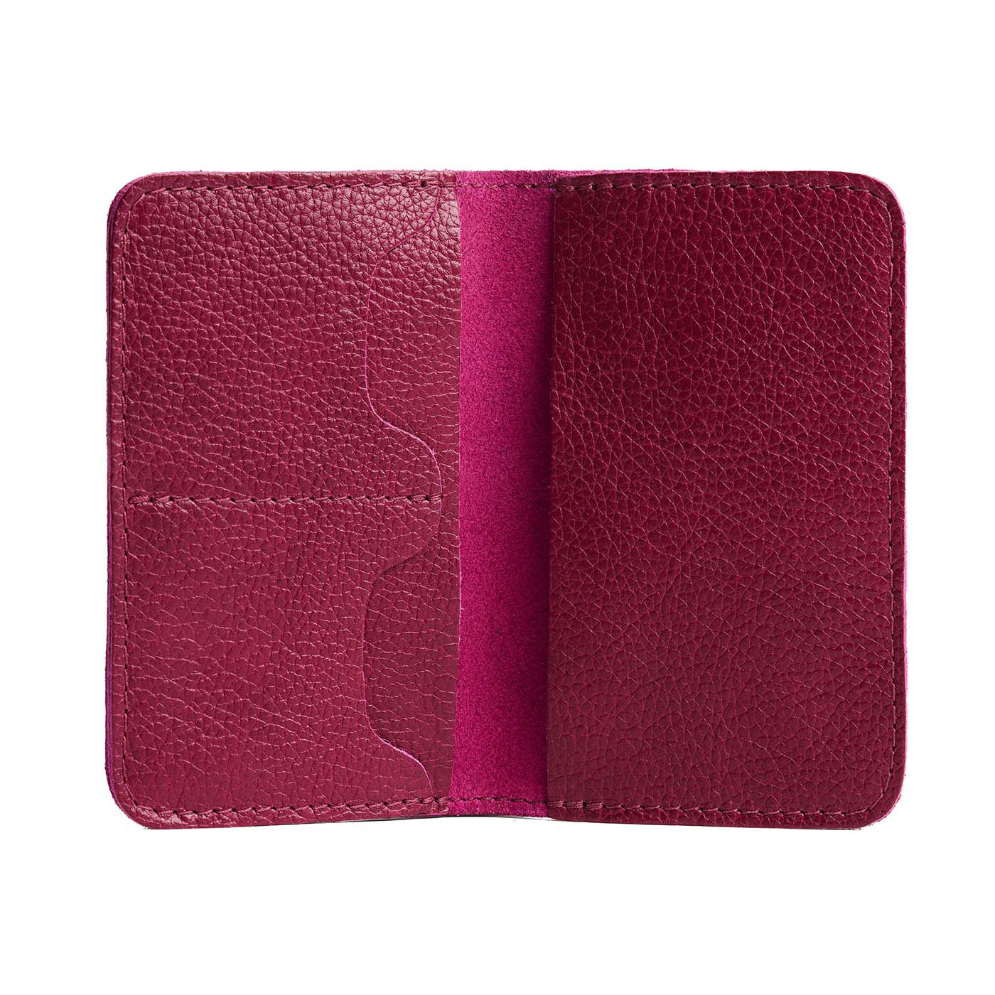 Orchid | Leather passport case with PLG logo open shot