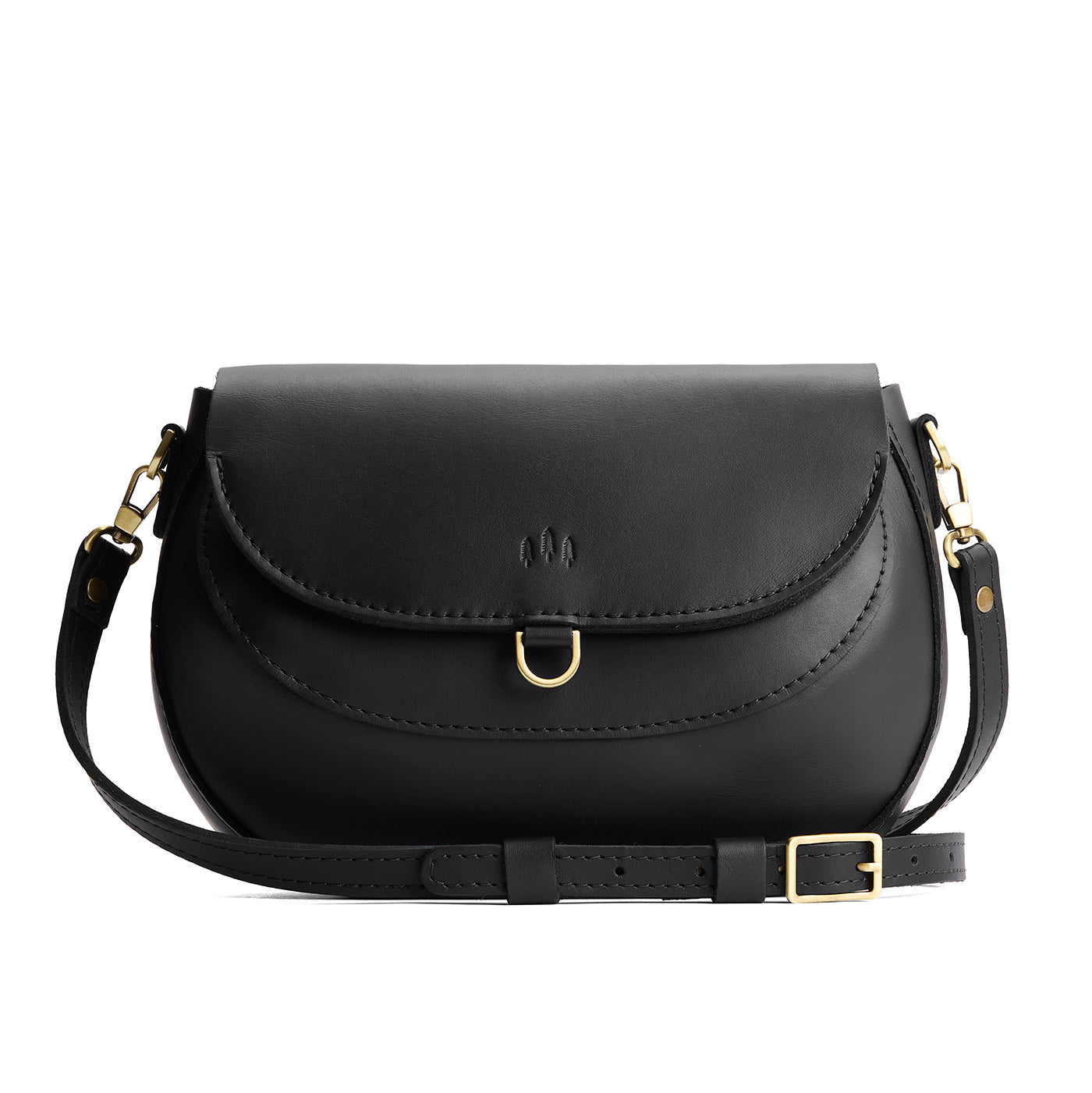 Black*Large | Leather Crossbody with a flap and magnetic closure