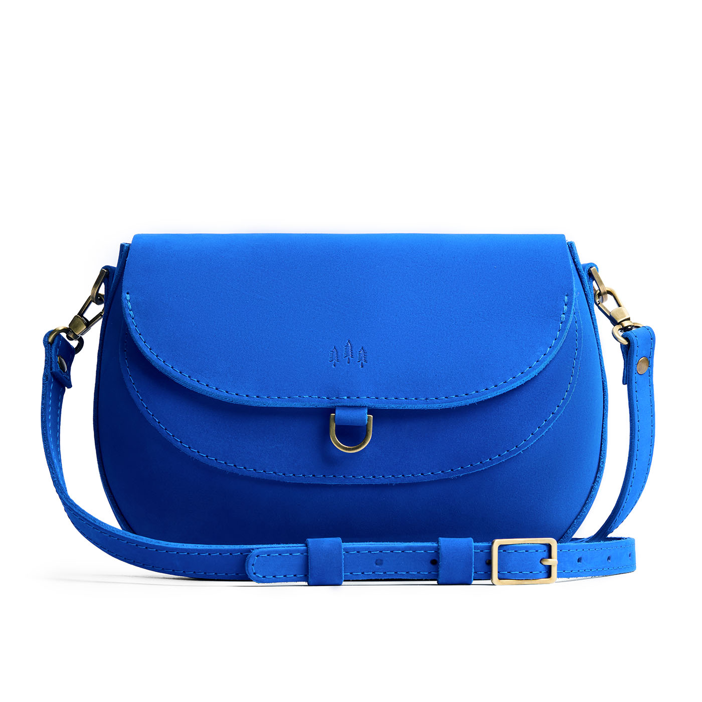 Blue Joy*Large | Petite leather Crossbody with a flap and magnetic closure