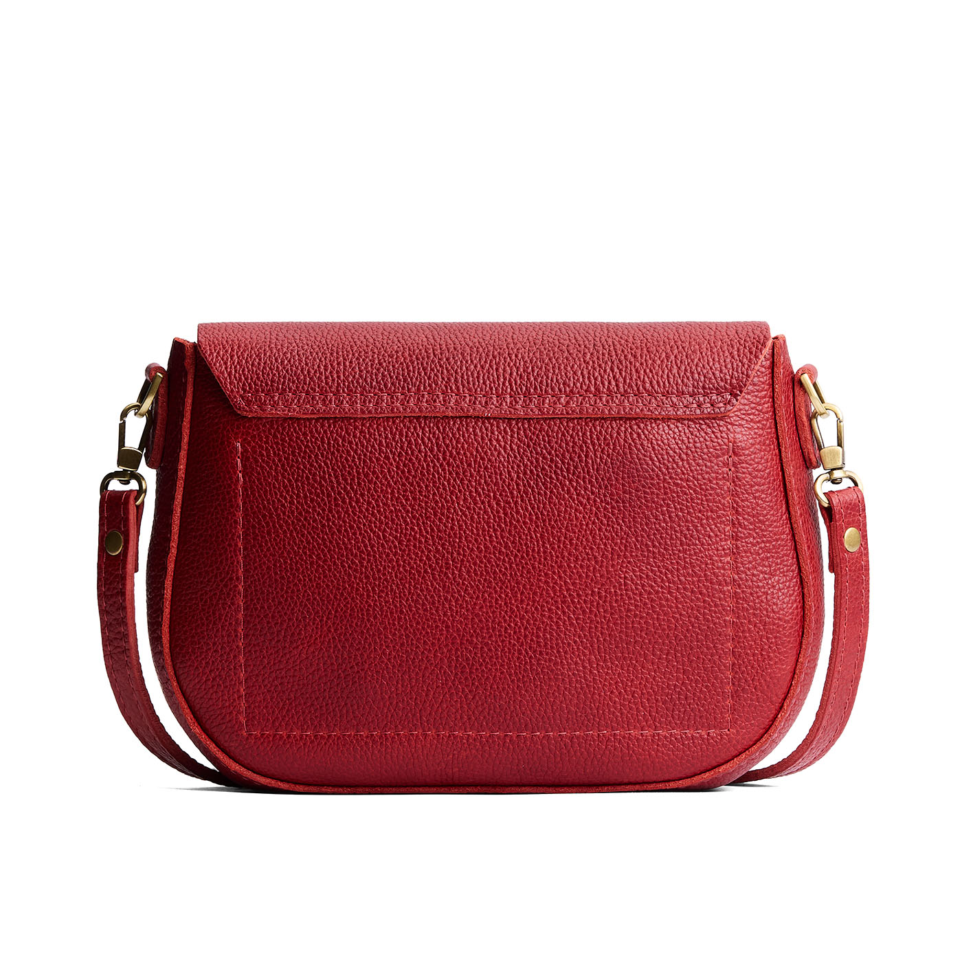 Chili Red*Large | Leather Crossbody with a flap and magnetic closure