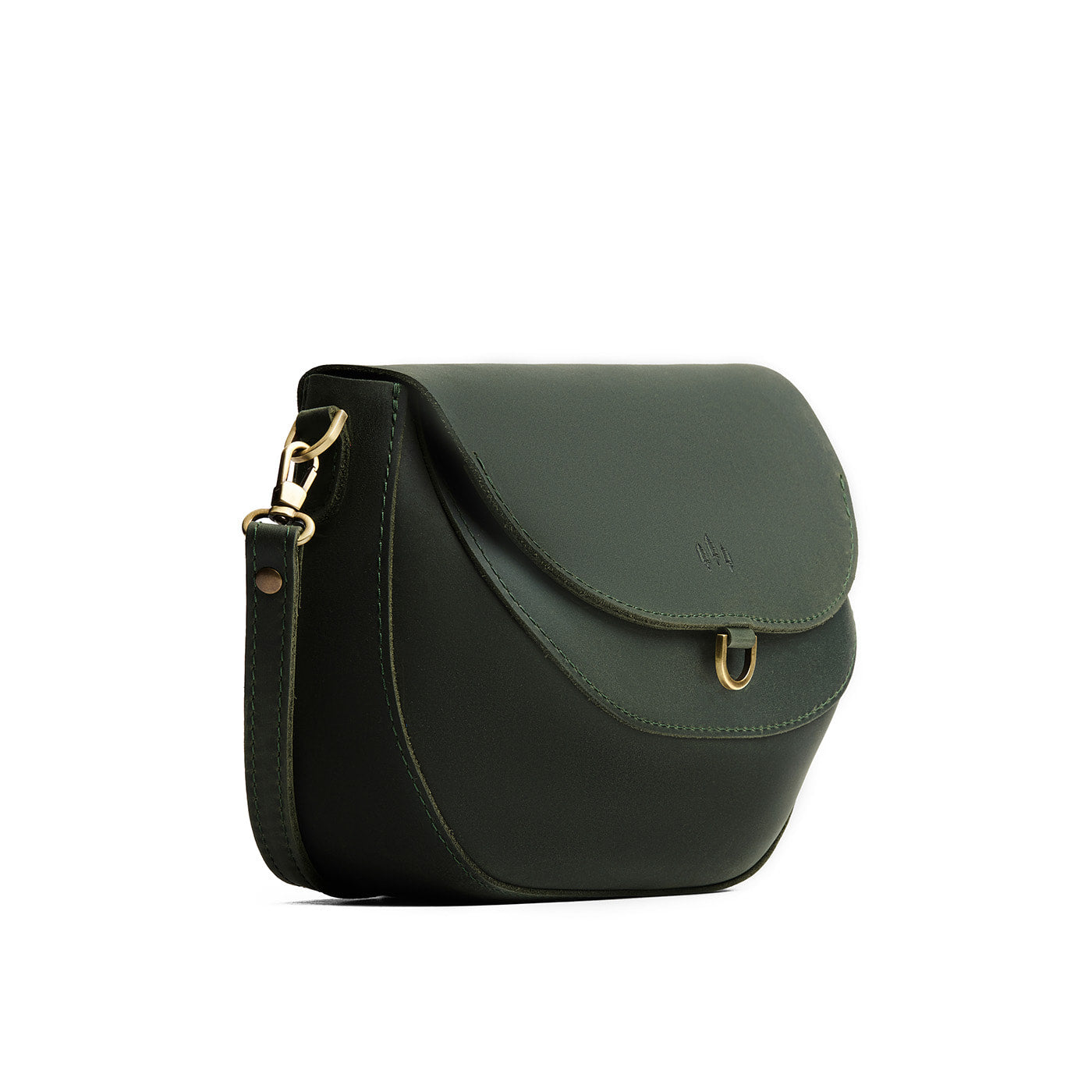 Evergreen*Large | Petite leather Crossbody with a flap and magnetic closure