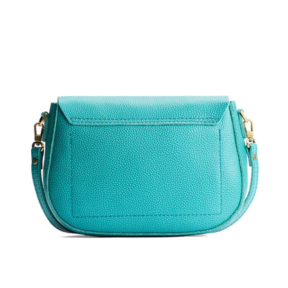 Seafoam*Large | Leather Crossbody with a flap and magnetic closure