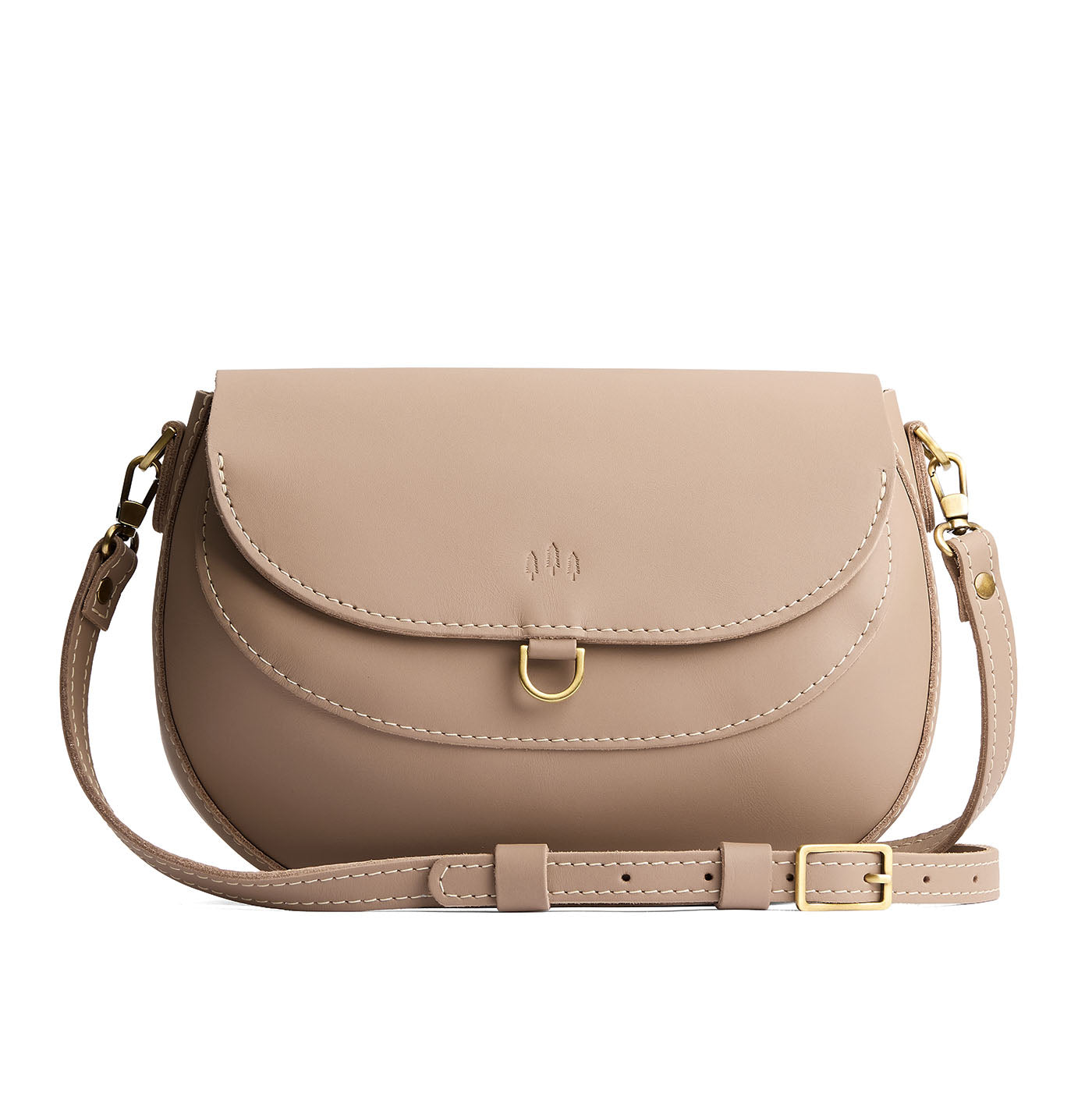 Stone*Large | Leather Crossbody with a flap and magnetic closure