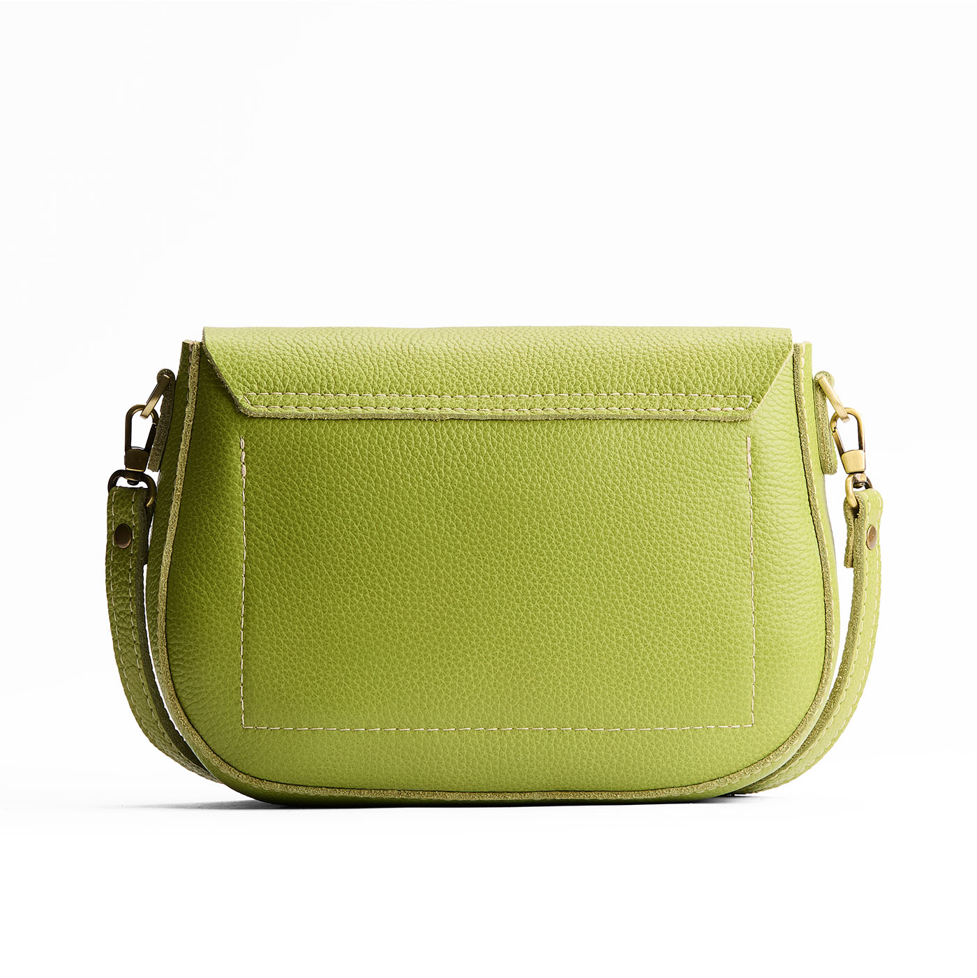 Wasabi*Large | Leather Crossbody with a flap and magnetic closure