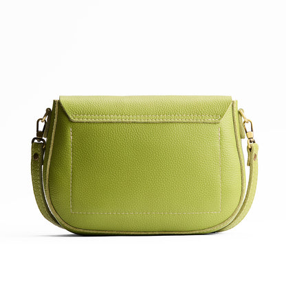 Wasabi*Large | Leather Crossbody with a flap and magnetic closure
