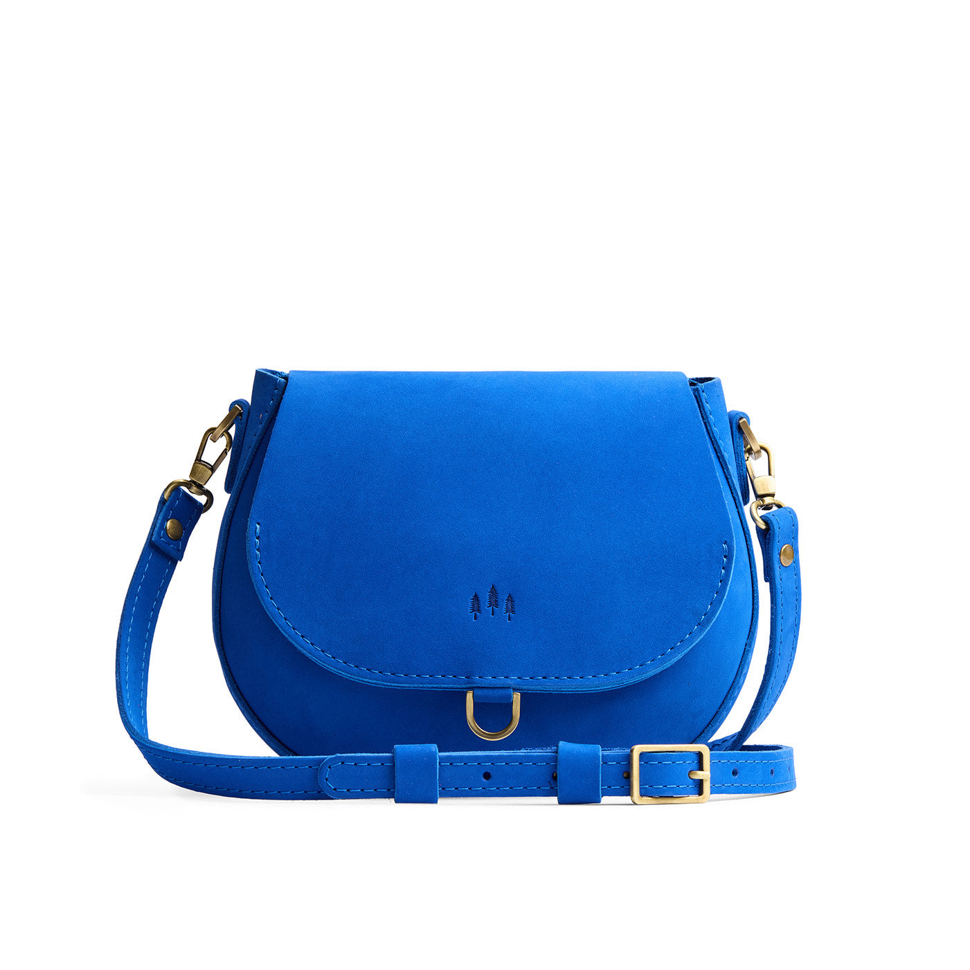 Blue Joy*Small | Petite leather Crossbody with a flap and magnetic closure