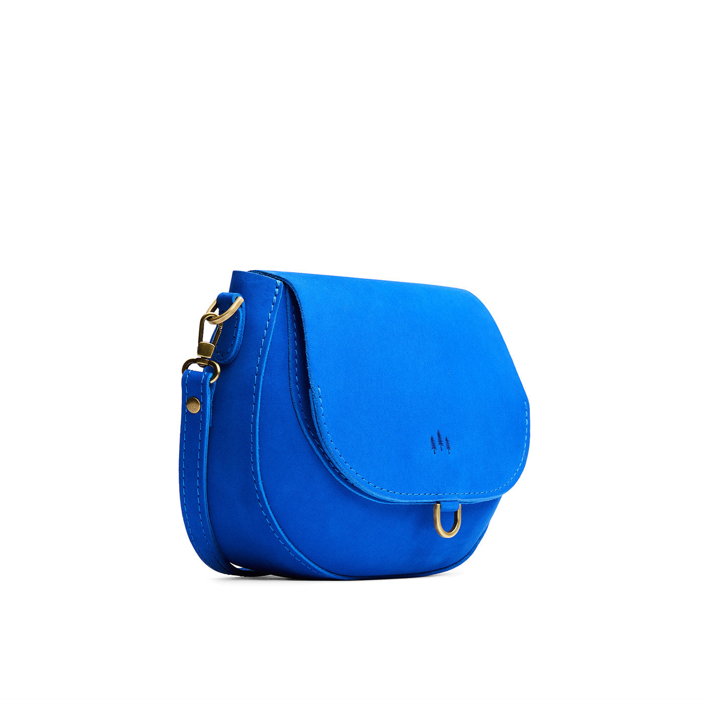 Blue Joy*Small | Petite leather Crossbody with a flap and magnetic closure