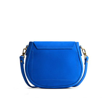 Blue Joy*Small | Petite leather Crossbody with a flap and magnetic closure