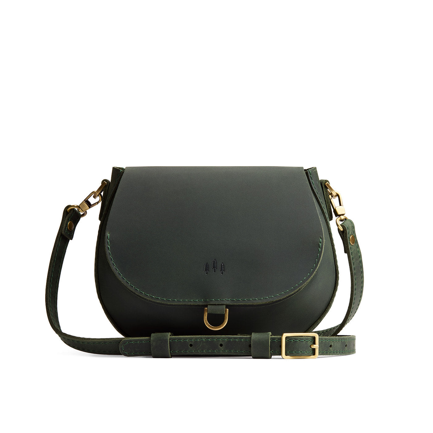 Evergreen*Small | Petite leather Crossbody with a flap and magnetic closure