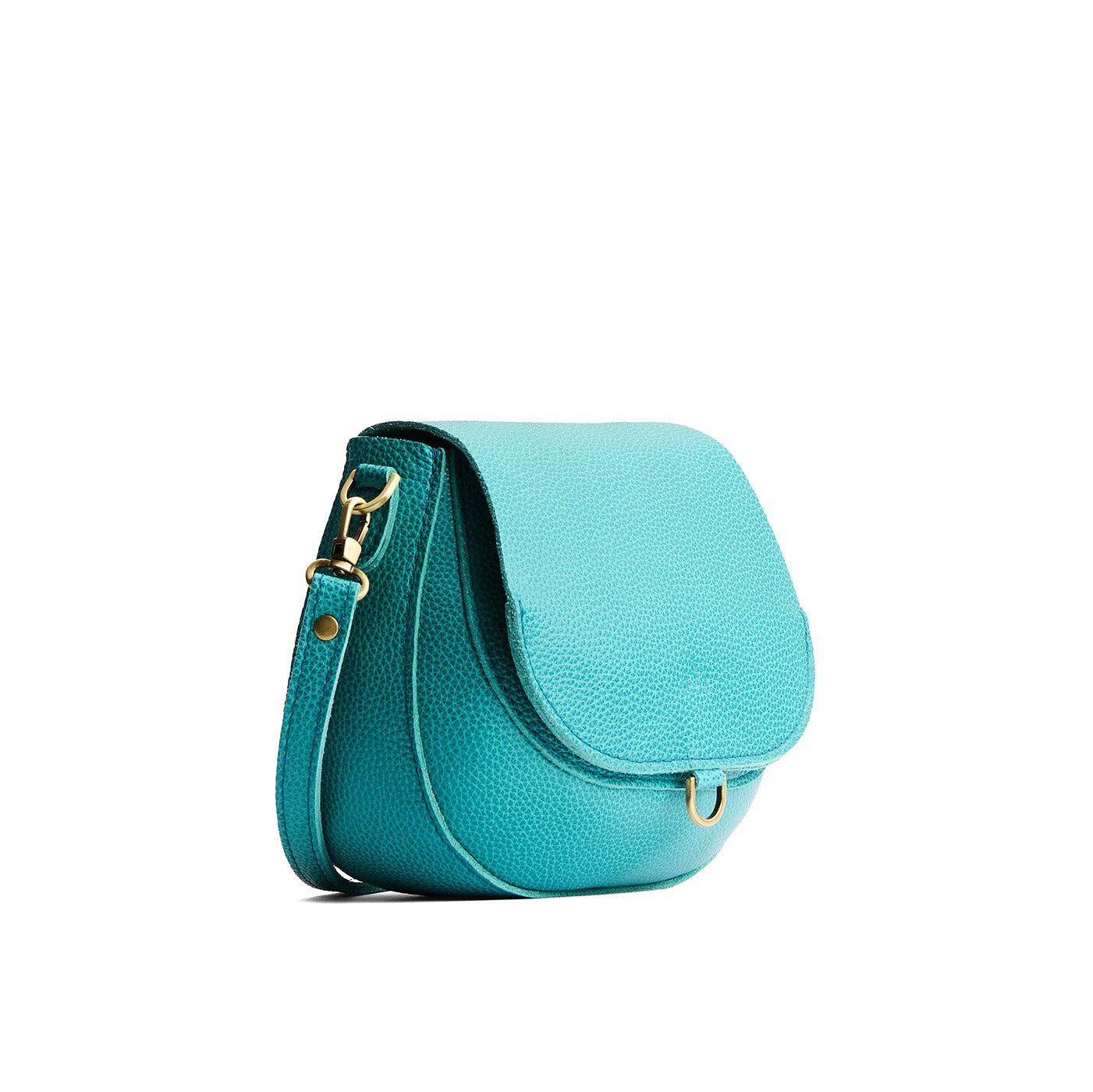 Seafoam*Small | Petite leather Crossbody with a flap and magnetic closure