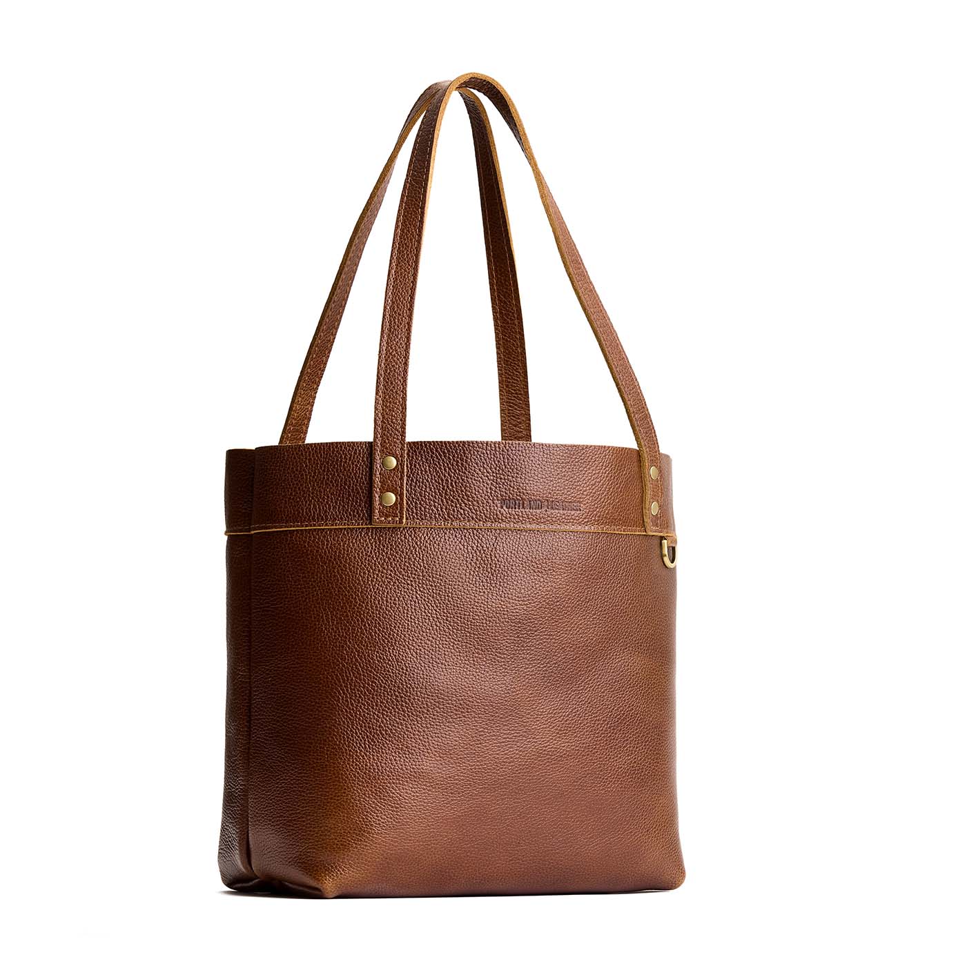 Asheville*Medium*Classic | Leather tote bag with riveted straps and exterior key loop