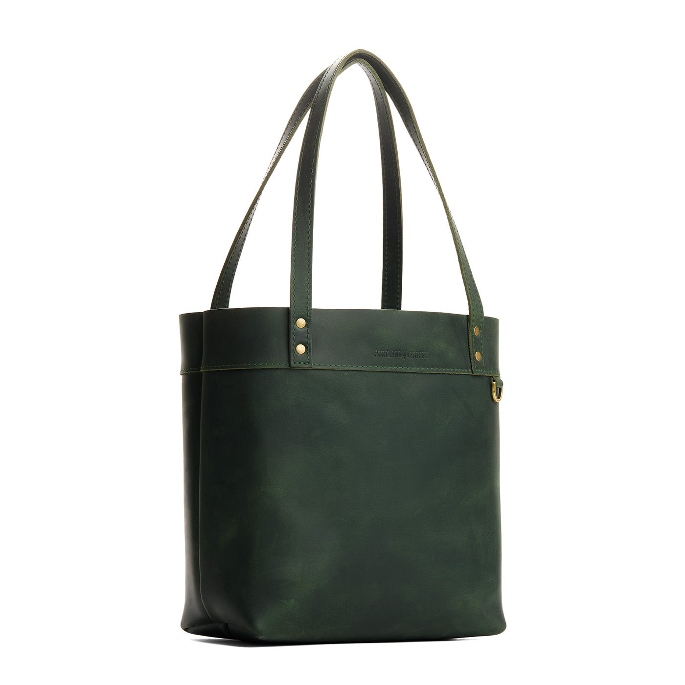 Evergreen*Medium*Classic | Leather tote bag with riveted straps and exterior key loop