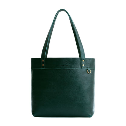 Forest Green*Medium*Classic | Leather tote bag with riveted straps and exterior key loop