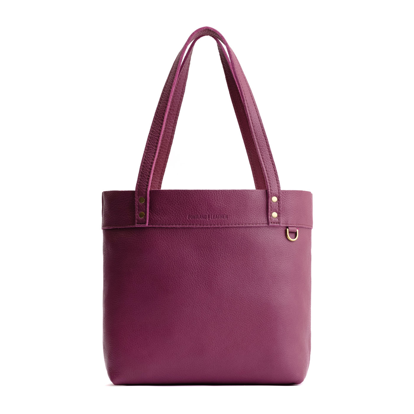 Iris*Medium*Classic | Leather tote bag with riveted straps and exterior key loop