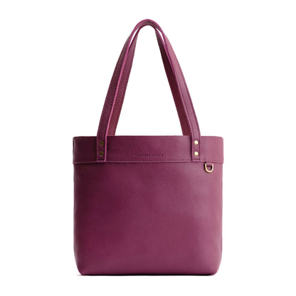 Iris*Medium*Classic | Leather tote bag with riveted straps and exterior key loop