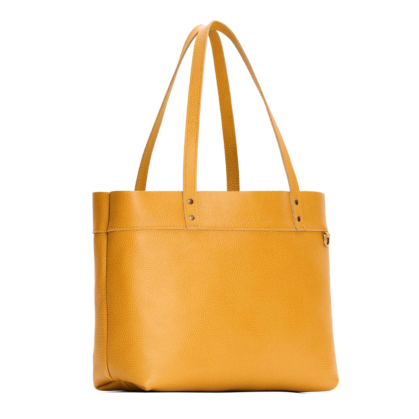 Sunshine*Large*Classic | Leather tote bag with riveted straps and exterior key loop