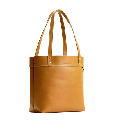 Mango*Medium*Classic | Leather tote bag with riveted straps and exterior key loop