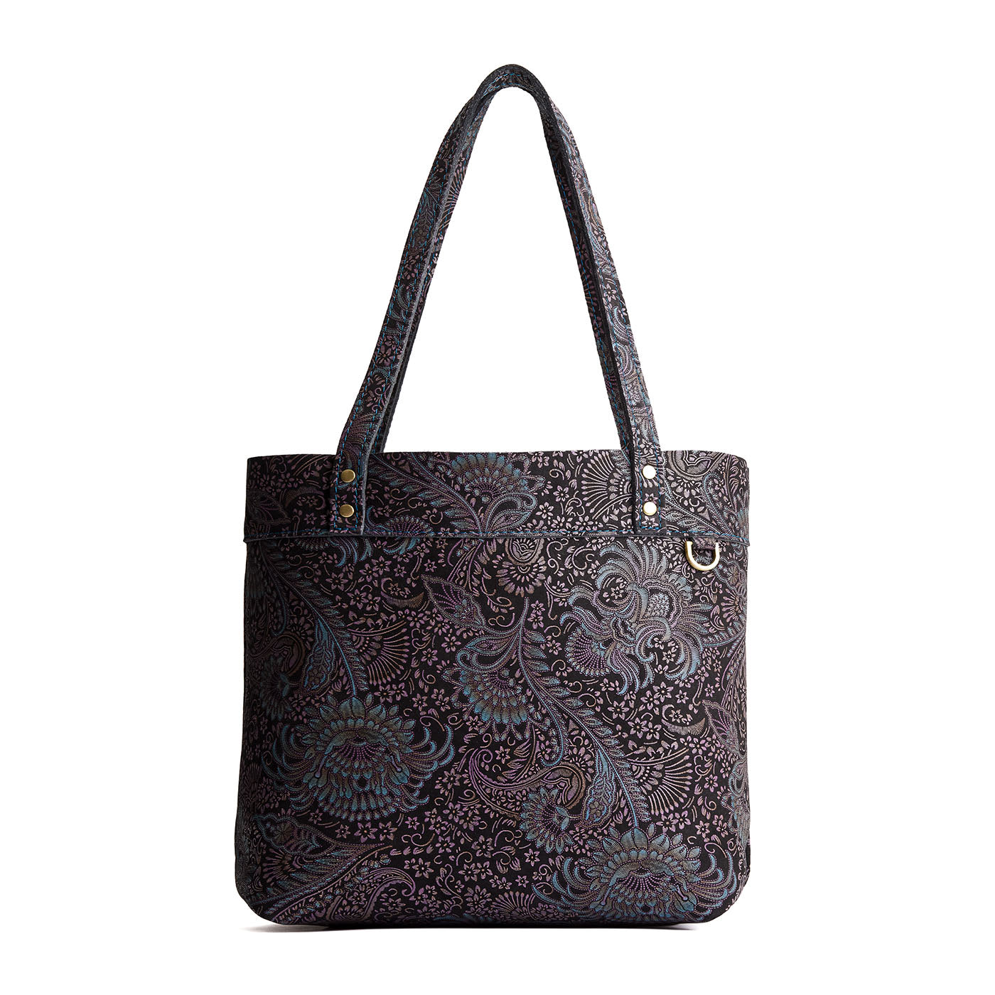 Masquerade*Medium*Classic | Leather tote bag with riveted straps and exterior key loop