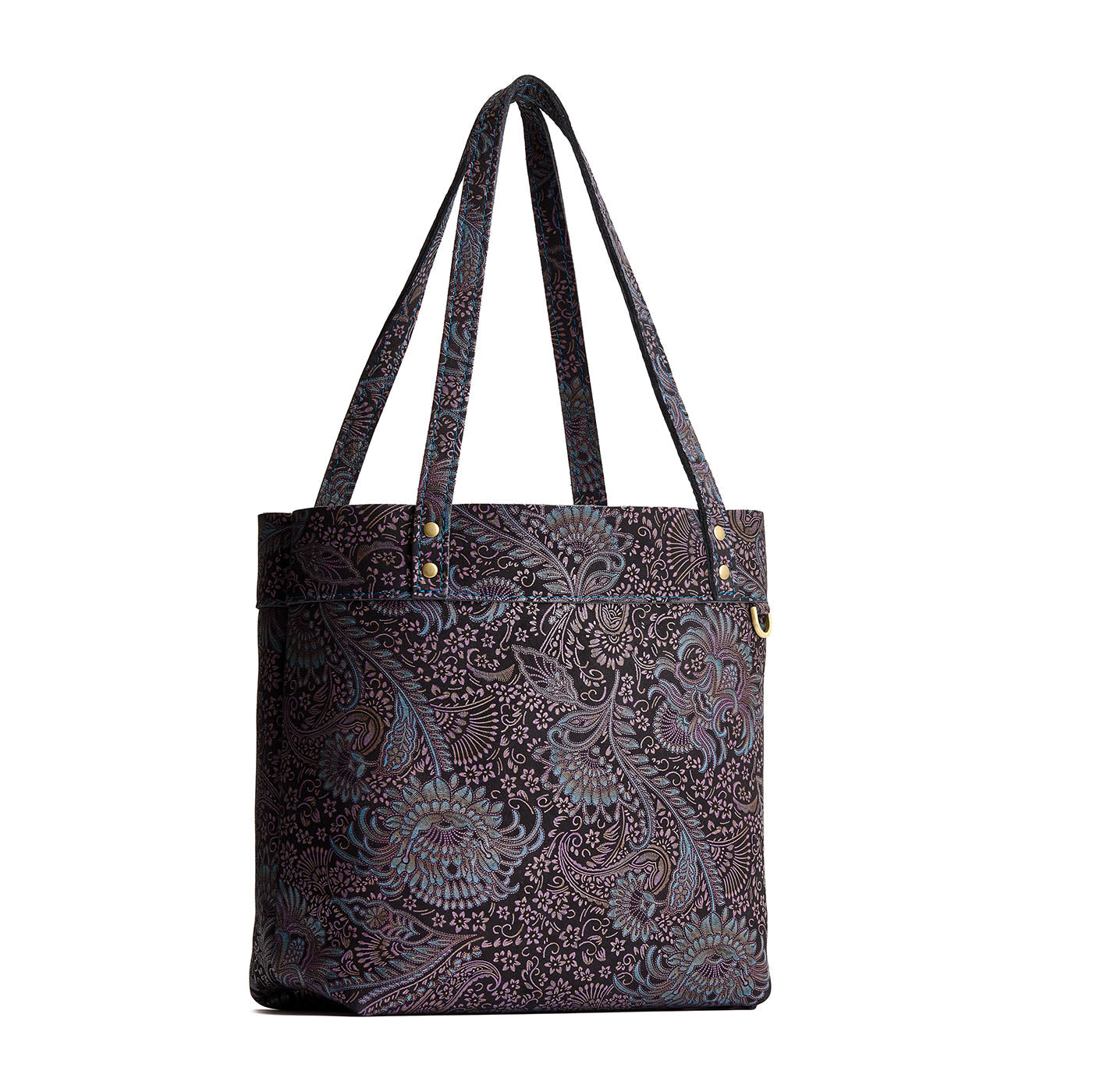 Masquerade*Medium*Classic | Leather tote bag with riveted straps and exterior key loop