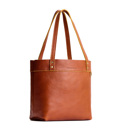Sienna*Medium*Classic | Leather tote bag with riveted straps and exterior key loop