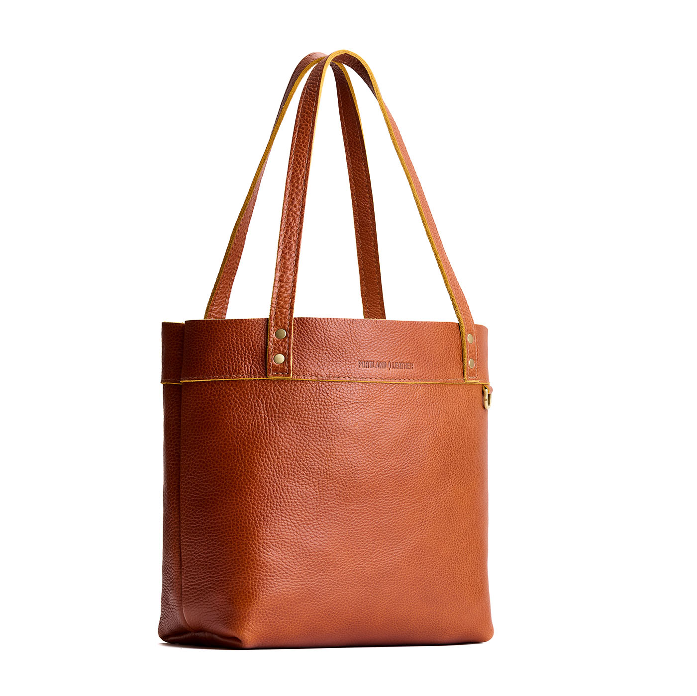 Sienna*Medium*Classic | Leather tote bag with riveted straps and exterior key loop