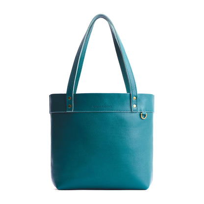 Soul Blue*Medium*Classic | Leather tote bag with riveted straps and exterior key loop